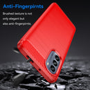 For Motorola Moto G62 5G Brushed Texture Carbon Fiber TPU Phone Case(Red)