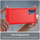 For Motorola Moto G62 5G Brushed Texture Carbon Fiber TPU Phone Case(Red)