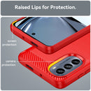 For Motorola Moto G62 5G Brushed Texture Carbon Fiber TPU Phone Case(Red)