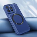 Magsafe Magnetic Plain Leather Phone Case For iPhone 13 Pro(Royal Blue)