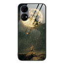 For Huawei P50 Pro Colorful Painted Glass Phone Case(Moon)