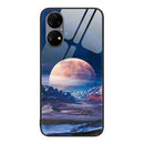 For Huawei P50 Pro Colorful Painted Glass Phone Case(Moon Hill)