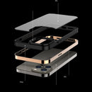 For iPhone 12 Pro Max 3 in 1 Electroplated Frame Phantom Phone Case(Blue)