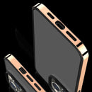For iPhone 12 Pro Max 3 in 1 Electroplated Frame Phantom Phone Case(Blue)