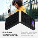 For Samsung Galaxy Z Flip4 Leather Shockproof Protective Phone Case(Black Crocodile Texture)