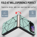 For Samsung Galaxy Z Flip4 Leather Shockproof Protective Phone Case(Green Spider Net Texture)