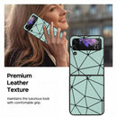 For Samsung Galaxy Z Flip4 Leather Shockproof Protective Phone Case(Green Spider Net Texture)