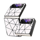 For Samsung Galaxy Z Flip4 Leather Shockproof Protective Phone Case(White Spider Net Texture)