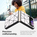 For Samsung Galaxy Z Flip4 Leather Shockproof Protective Phone Case(White Spider Net Texture)
