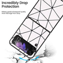 For Samsung Galaxy Z Flip4 Leather Shockproof Protective Phone Case(White Spider Net Texture)