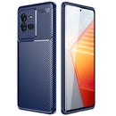 For vivo iQOO 10 Pro Carbon Fiber Texture Shockproof TPU Phone Case(Blue)