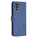 For Motorola Moto G62 Magnetic Buckle Rhombus Texture Leather Phone Case(Blue)