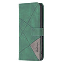 For Motorola Moto G62 Magnetic Buckle Rhombus Texture Leather Phone Case(Green)