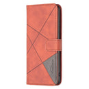 For Motorola Moto G62 Magnetic Buckle Rhombus Texture Leather Phone Case(Brown)
