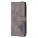 For Motorola Moto G62 Magnetic Buckle Rhombus Texture Leather Phone Case(Grey)