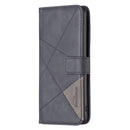 For OPPO A57 4G Magnetic Buckle Rhombus Texture Leather Phone Case(Black)