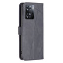 For OPPO A57 4G Magnetic Buckle Rhombus Texture Leather Phone Case(Black)