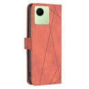 For Realme C30 Magnetic Buckle Rhombus Texture Leather Phone Case(Brown)