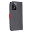 For OPPO A57 4G BF13 Color Matching Cross Texture Leather Phone Case(Black)
