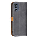 For Motorola Moto G62 Color Matching Double Sewing Thread Leather Phone Case(Black)