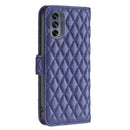 For Motorola Moto G62 Diamond Lattice Wallet Leather Flip Phone Case(Blue)
