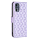For Motorola Moto G62 Diamond Lattice Wallet Leather Flip Phone Case(Purple)