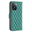 For OPPO A57 4G Diamond Lattice Wallet Leather Flip Phone Case(Green)