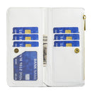 For Motorola Moto G42 4G Diamond Lattice Zipper Wallet Leather Flip Phone Case(White)