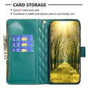 For Motorola Moto G42 4G Diamond Lattice Zipper Wallet Leather Flip Phone Case(Green)