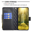 For Motorola Moto G42 4G Diamond Lattice Zipper Wallet Leather Flip Phone Case(Black)