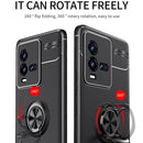 For vivo iQOO 10 Metal Ring Holder TPU Phone Case(Black+Red)