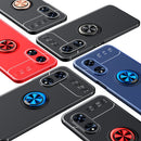 For OPPO A97 5G Metal Ring Holder TPU Phone Case(Black+Red)