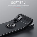 For OPPO A97 5G Metal Ring Holder TPU Phone Case(Black+Red)