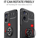 For Realme V20 5G Metal Ring Holder TPU Phone Case(Black+Red)