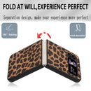 For Samsung Galaxy Z Flip4 Leather Shockproof Protective Phone Case(Brown Leopard Texture)