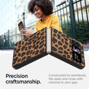 For Samsung Galaxy Z Flip4 Leather Shockproof Protective Phone Case(Brown Leopard Texture)