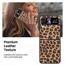 For Samsung Galaxy Z Flip4 Leather Shockproof Protective Phone Case(Brown Leopard Texture)