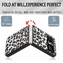 For Samsung Galaxy Z Flip4 Leather Shockproof Protective Phone Case(Black White Leopard Texture)