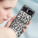 For Samsung Galaxy Z Flip4 Leather Shockproof Protective Phone Case(Black White Leopard Texture)