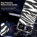For Samsung Galaxy Z Flip4 Leather Shockproof Protective Phone Case(Black White Strip Texture)