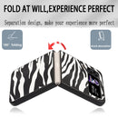 For Samsung Galaxy Z Flip4 Leather Shockproof Protective Phone Case(Black White Strip Texture)