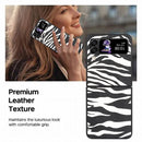 For Samsung Galaxy Z Flip4 Leather Shockproof Protective Phone Case(Black White Strip Texture)