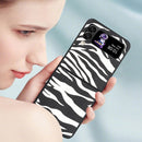 For Samsung Galaxy Z Flip4 Leather Shockproof Protective Phone Case(Black White Strip Texture)