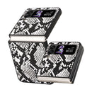For Samsung Galaxy Z Flip4 Leather Shockproof Protective Phone Case(Snake Texture)