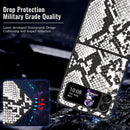 For Samsung Galaxy Z Flip4 Leather Shockproof Protective Phone Case(Snake Texture)