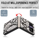 For Samsung Galaxy Z Flip4 Leather Shockproof Protective Phone Case(Snake Texture)