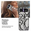 For Samsung Galaxy Z Flip4 Leather Shockproof Protective Phone Case(Snake Texture)