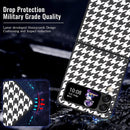 For Samsung Galaxy Z Flip4 Leather Shockproof Protective Phone Case(Black White Star Texture)