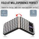 For Samsung Galaxy Z Flip4 Leather Shockproof Protective Phone Case(Black White Star Texture)