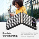 For Samsung Galaxy Z Flip4 Leather Shockproof Protective Phone Case(Black White Star Texture)